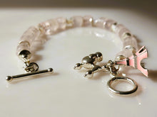 Load image into Gallery viewer, Beautiful Pink Agate and Quartz Paris bracelet handcrafted in California.