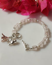 Load image into Gallery viewer, Agate, Rose Quartz and Sterling silver bracelet bykatejewelry in California.