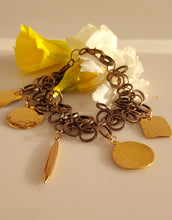 Load image into Gallery viewer, Bronze and Gold charm bracelet.