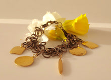 Load image into Gallery viewer, Brass and Gold charm bracelet bykatejewelry.