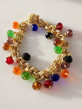 Load image into Gallery viewer, Bracelet of Colors with Gold plated chain and Swarovski Crystals.