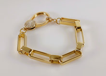 Load image into Gallery viewer, Paper clip chain and Rhinestone bracelet