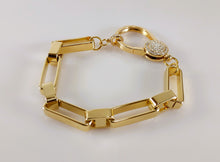 Load image into Gallery viewer, Paper clip chain and Rhinestone bracelet