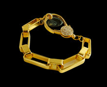 Load image into Gallery viewer, Paper clip chain and Rhinestone bracelet