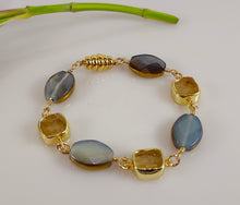 Load image into Gallery viewer, Agate and Citrine Bracelet
