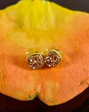 Load image into Gallery viewer, Rose Druzy Earrings