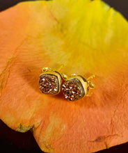 Load image into Gallery viewer, Rose Druzy Earrings