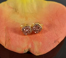 Load image into Gallery viewer, Rose Druzy Earrings