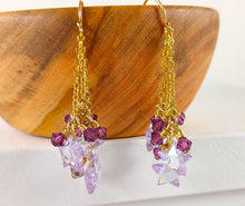 Load image into Gallery viewer, Falling Star Earrings in Lavender- SOLD OUT-Donated to Fundraiser Silent Auction for Hospice Animals