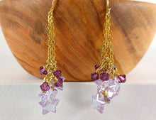 Load image into Gallery viewer, Falling Star Earrings in Lavender- SOLD OUT-Donated to Fundraiser Silent Auction for Hospice Animals