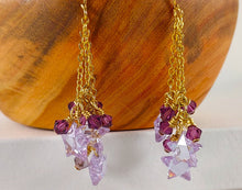 Load image into Gallery viewer, Falling Star Earrings in Lavender- SOLD OUT-Donated to Fundraiser Silent Auction for Hospice Animals