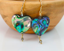 Load image into Gallery viewer, Mother of Pearl Heart Earrings