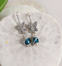 Load image into Gallery viewer, Blue Topaz Butterfly Earrings - SOLD OUT