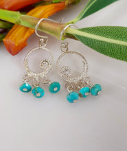 Load image into Gallery viewer, Sterling Silver and Turquoise Drop earrings