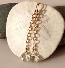 Load image into Gallery viewer, Green Amethyst Waterfall Earrings