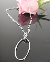 Load image into Gallery viewer, Loop link sparkle chain necklace bykatejewelry.