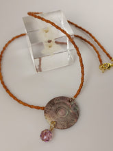 Load image into Gallery viewer, Handcrafted with wood, Mother of Pearl and Crystal.