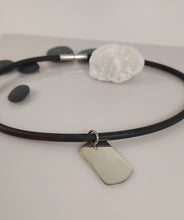 Load image into Gallery viewer, Silver dog tag necklace