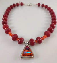Load image into Gallery viewer, Blushing Red, Rose and Orange Necklace