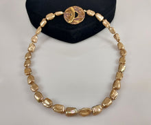 Load image into Gallery viewer, Caramel Pearl and Bronze Necklace