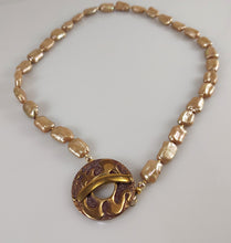 Load image into Gallery viewer, Caramel Pearl and Bronze Necklace
