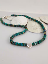 Load image into Gallery viewer, Chrysocolla Heishi and Heart Necklace