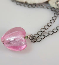 Load image into Gallery viewer, Murano Glass Heart and Chain Necklace
