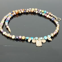Load image into Gallery viewer, Multicolored Freshwater Pearl and Bronze beaded necklace