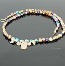 Load image into Gallery viewer, Multicolored Freshwater Pearl and Bronze beaded necklace