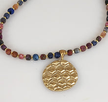 Load image into Gallery viewer, Ruby and Sapphire Bronze Pendant Necklace