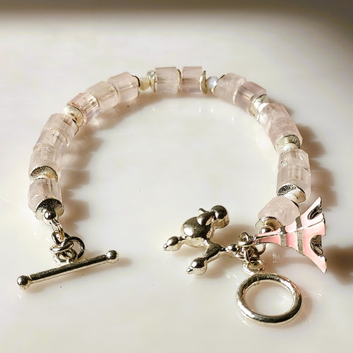 Rose Quart and Botswana pink Agate bracelet bykatejewelry.
