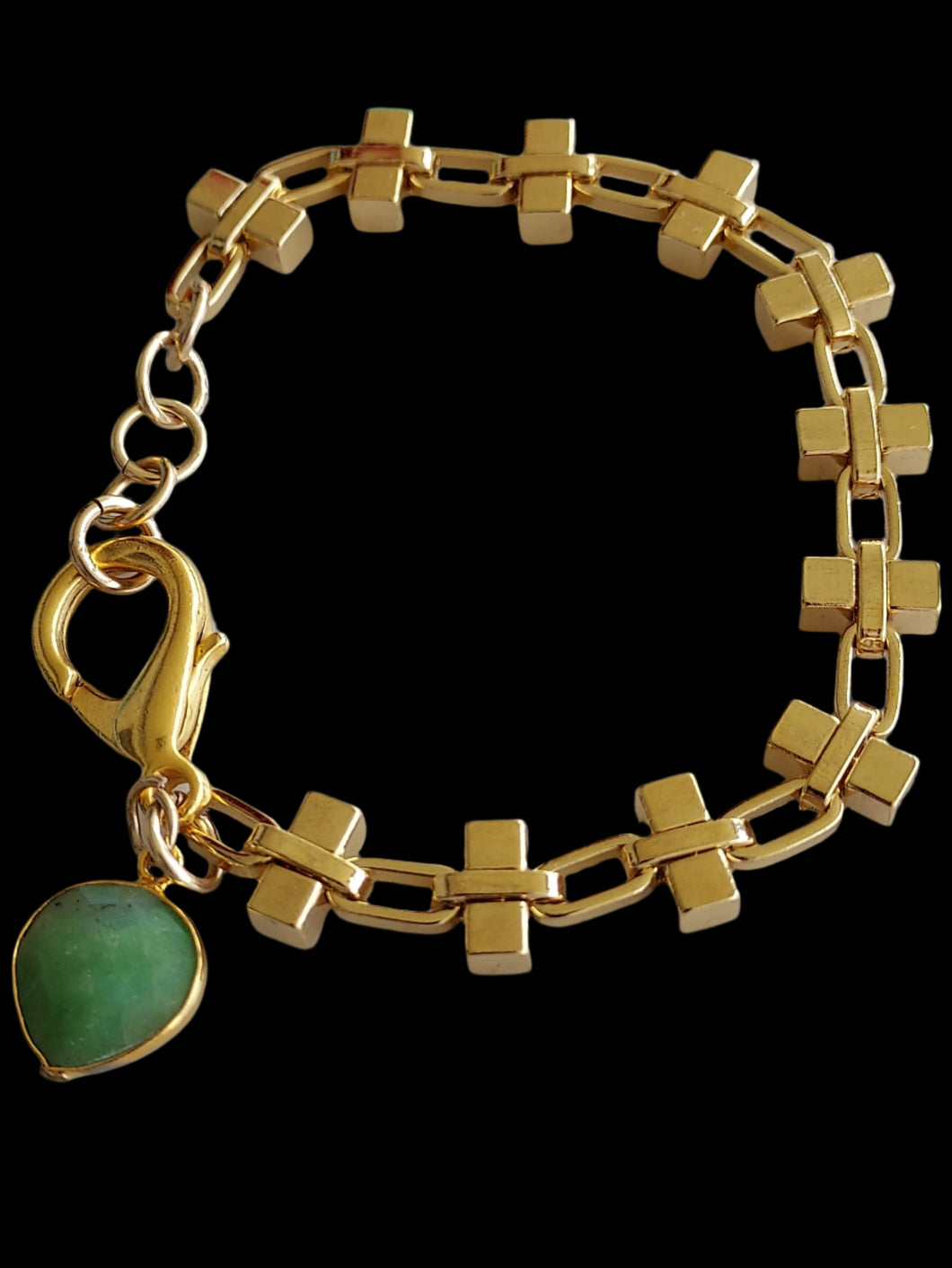 Chrysoprase and Gold bracelet