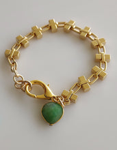 Load image into Gallery viewer, Chrysoprase and Gold bracelet
