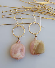 Load image into Gallery viewer, Marbled Pink Opal earrings
