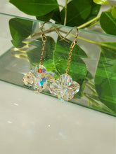 Load image into Gallery viewer, Handcrafted vintage crystal earrings bykatejewelry.
