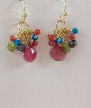 Load image into Gallery viewer, Circle of gemstone earrings bykatejewelry. 
