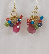 Load image into Gallery viewer, Circle of gemstone earrings bykatejewelry.
