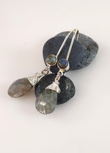 Load image into Gallery viewer, Silver Wrapped Labradorite Earrings
