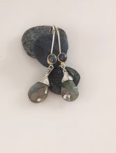 Load image into Gallery viewer, Silver Wrapped Labradorite Earrings
