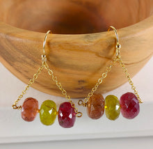 Load image into Gallery viewer, Tourmaline Trio Earrings
