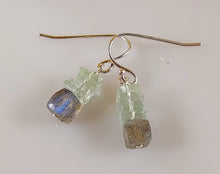 Load image into Gallery viewer, Cubes of Labradorite Earrings

