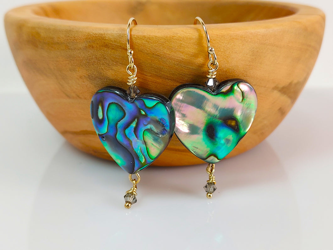 Mother of Pearl Heart Earrings