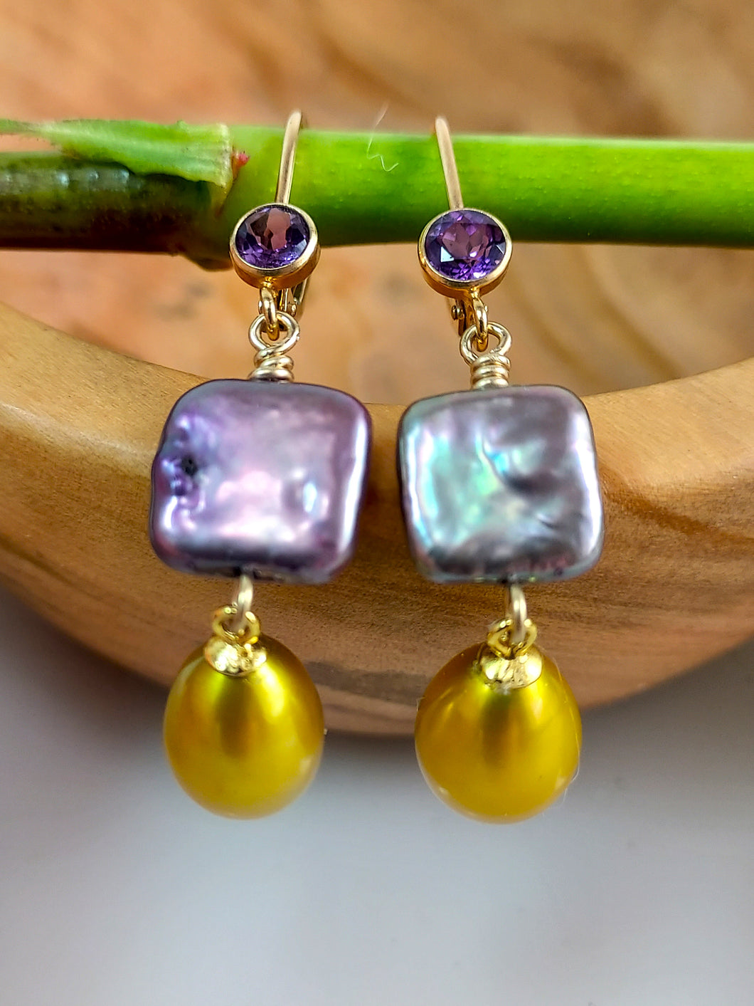 Colorful Pearl Drop Earrings