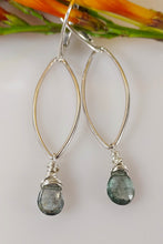 Load image into Gallery viewer, Moss Green Agate Gemstone Earrings
