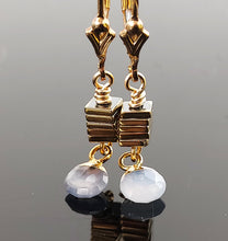 Load image into Gallery viewer, Blue Chalcedony Teardrop Earrings
