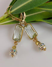 Load image into Gallery viewer, Green Amethyst Drop Earrings
