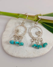 Load image into Gallery viewer, Sterling Silver and Turquoise Drop earrings
