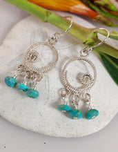 Load image into Gallery viewer, Sterling Silver and Turquoise Drop earrings
