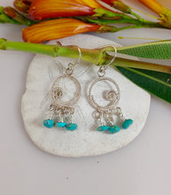 Load image into Gallery viewer, Sterling Silver and Turquoise Drop earrings
