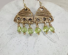 Load image into Gallery viewer, Peridot and Bronze Earrings
